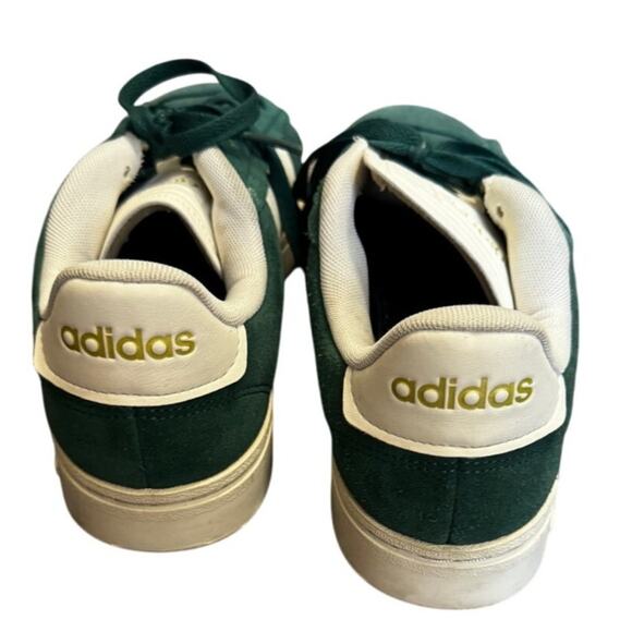 Adidas VL Court 2.0 Sneakers Green Suede White Stripes Men 8.5 US / Women 9.5 - Picture 3 of 7